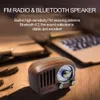 ヴィンテージラジオレトロBluetooth5.0屋外スピーカー昔ながらのクラシックスタイルの強いベースエンハンスメントTFカード付きウォルナット木製FMラジオ