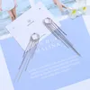 후프 Huggie Sterling Silver Handmade Long Chain Tassel Love Heart Earrings Oorbellen Aretes Creole 웨딩 파티 Gifthoop Odet22