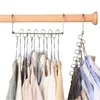 4pcs Multifunctional Magic Clothes Hanging Chain Metal Closet Hangers Shirts Tidy Save Space Clothing Organizer & Racks