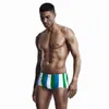 Costumi da bagno da uomo Pantaloncini da bagno da boxer professionali stampati a righe grosse da uomo Pantaloni da spiaggia attillati sexy da uomo SurfMen's