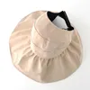 Berets Summer Sun Hat With Pearl Adjustable Big Heads Wide-brimmed Beach UV Protection Packable Visor WithBerets