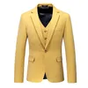 New men's suits solid color casual slim business plus size suit three-piece single-breasted professional formal suit