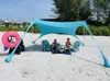 UV50 Tenda da spiaggia elasticizzata per tende da esterno Tenda da sole per spiaggia Portatile con ancore per sacchi di sabbia e picchetti per tende da spiaggia