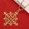 Anhänger Halsketten Äthiopische trendige Kreuz Anhänger Halskette Frauen Gold Farbe Eritrea Habesha SchmuckAnhänger