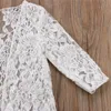 Robes de fille Summer Beach Robe Enfant Filles Blanc Dentelle Fleur Volant Outwear Mignon Mesh Crème Solaire Enfants Manches Longues RobesGirl's