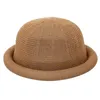 Nytt sommar gräsgarn curling hatt kvinnlig casual panama hatt lady elegant kupol halm utomhus sol mössor hcs202