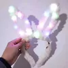 Bomboniere LED lampeggiante peluche orecchie di coniglio fascia vestito operato coniglietto illuminare fascia per capelli copricapo cerchio luminoso matrimonio compleanno decor SN4068