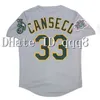 qqq8 C202 1989 Maglia retrò 24 Rickey Henderson 25 Mark 25 McGwire 33 Jose Canseco Dennis 43 Eckersley 3 Harold Baines 1990 Maglie da baseball vintage