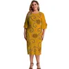 Robes de grande taille pour femmes vêtements automne hiver bureau dame élégante dames crayon robe Midi grand grand surdimensionné 3XLPlus