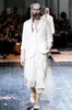 Costumes pour hommes Blazers coton et lin costume passerelle à la mode homme respirant été ample blanc taille unique manteau