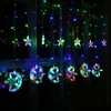 Strängar batteri drivs 2,5 m 138LEDS Moon Star Curtain String Lights Ramadan Dekorationer Garlandslampa för julfest Wedding Ledled