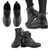 Bottes de neige pour femmes Squelette Violtje Crâne Moto Talons Bas Rétro Cuir Pu Chaud Hiver 220805