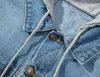 남성 데님 재킷 디자이너 후드 레드 재킷 남성 여성 느슨한 캐주얼 코트 편지 인쇄 패션 스타일리스트 겉옷