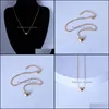 Colares pendentes pingentes jóias jóias pequenos pêssego coração colar cadeia de clavículas Mulheres doces moda simples conjunto de verão entrega 2021