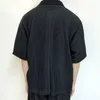 IEFB高品質の日本の路面電源rfashion pleated半袖メンズシャツシングル胸から肩ルースの特大のトップ220326