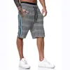 Summer Men Classic Plaid Beach Shorts Side Stripe Elastic midja Korta byxor med fickor Male Fashion Casual Shorts 220629