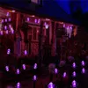Dizeler 10/20/40 LEDS Cadılar Bayramı Mor Örümcek Dize Hafif Güneş/Pil İşletilmiş Ev Bahçe Partisi Dekorled Ledled Led