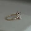 Fedi nuziali classiche a 4 punte con zircone cubico quadrato grande per gioielli da donna in oro rosa semplice fidanzamento nuziale AnelWedding