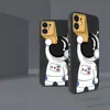 Schattige astronaut hand lanyard mobiele telefoon kussens voor iPhone 13 12 11 Pro Max XS XR x 8 7 Plus vloeistof silicium zachte bumper achteromslag