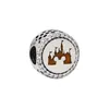 عالي الجودة S925 Sterling Silver Loose Beads الأزياء الفاخرة حب القلاع القلائم على شكل أساور قلادة أصلية ملائمة Pandora Charms المجوهرات DIY للسيدات