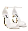 Été De Luxe Keira Sandales Chaussures Femmes En Cuir De Veau Poli D-Baroquel Talons Soirée De Mariage Sexy Lady Sandalias EU35-43 Boîte