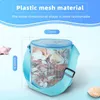 Kids Shell Storage Bags Beach Sand Toys Collecting Bag Mesh 3D Circular Bucket Small Pouch Travel Outdoor Net Tote Zipper Portable Organizer BE8020