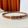 여성 디자이너 Ceinture Tan Top Leather Belt를위한 1.8cm 슬림 벨트