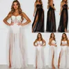 Robes décontractées Mode d'été Sexy Robe longue transparente Spaghetti Sangle élastique taille haute fête plage collants 2022