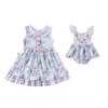 Girlymax Sibling Primavera/Estate Neonate Abito in tessuto Pagliaccetto Tutu Arcobaleno Floreale Anguria Abbigliamento per bambini 220509