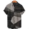 2022 صيف أزياء العطلات الرجال القصيرة القصيرة هاواي قميص طية طية طية غير رسمية قميص عرضية الرجال فضفاضة أعلى G22051111111