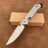 Chris Reeve Mini CR Classic Sebenza 21 Folding knife 440C Blade with Ripple Shape Full Steel Handle Gift for men EDC tool Key Pocket Knives