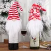 Christmas Vin Bottle Cover Faceless Forest Old Man Hat Chapt Decorations Party Party Dîner Table de Noël C82348