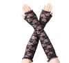 20s koronkowe długie rękawiczki bez palców akcesoria do kostiumów czarne kwiatowe przyjęcie w operze 1920s klapa rękawiczki dla kobiet dziewczyn czerwony różowy beżowy biały