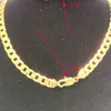 Catena Hip Hop a maglia cubana da uomo e donna 24" pollici x 8 mm Collana in ottone con stampa in oro massiccio 14k fine