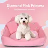 Princess Pet Nest Luxuriöses Diamant-Rosa, kein Pilling, feuchtigkeitsbeständiges, rutschfestes Haustier-Pad, abnehmbar, leicht zu reinigen, für Hunde und Katzen, Sofa 201124
