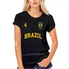 Herren-T-Shirts, Herrenbekleidung, Modedesign, Baumwolle, männliches T-Shirt, Entwerfen von Brasilien-T-Shirts, Nummer 4, brasilianische Fußballmannschaft, Sportspieler