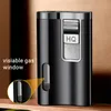 2022 New Windproof Jet Torch Lighter Turbo Metal Butane Lighter Refill Visible Gas Window Inflated Cigarette Cigar Lighters Smoking Gadgets For Man