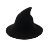 Chapeaux à large bord Chapeau de sorcière Automne Hiver Épaissi Laine Pliable Tricoté Pointu Magic HatWide