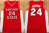 NCAA Fresno State Bulldogs College 24 Paul George Jerseys Men Basker