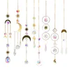 Hangers items Crystal Wind Chime Moon Sun Catcher Diamant Prisms Hangdeuze Dream Catcher Rainbow Chaser Hanging Drop Home Garden Decor Windchime