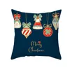 Kussen/decoratief kussen blauw kerstkussencase Noordse stijl perzik print vrolijke decors voor thuis Xmas Navidad Products Office Cushion Cove