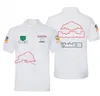 T-shirt con risvolto della squadra estiva della polo da corsa F1, personalizzazione dello stesso stile