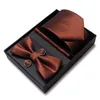 Bow Ties Factory Sale Brand Wedding Present Tie Pocket Squares Cufflink Set Necktie Box Men Red St. Valentine's Day Fit BusinessBow