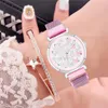 Zegarek moda masła pokrętła Kobiety kwarcowe zegarek magnetyczne zapięcie damskie zegar Zegarek damskiwristwatches