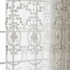 Zasłony zasłony haftowany biały gaza bawełniana lniana europejska szyfrowanie sypialnia salon wykusz balkonowa kurtyna