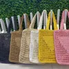 Raffia vezel tas tas zomer zachte stijl geweven holle handtas brief decoratie zachte meid moet uitgaan in de zomer 5 kleuren 36 cm