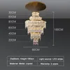 豪華なリビングルームクリスタルシャンデリアペンダントランプモダンゴールドロングステアホームデコア導入ランプ20 40 60 80 cmリングクリスタルの値する光沢