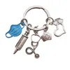 Newest Love Nurse Hat Stethoscope Syringe Mask Keychain Alloy Key Chain Women Men Accessories Gift