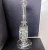 Dab rig ash catchers Hookahs 흡연 액세서리 둥근 구멍 두꺼운 유리 봉 오일 드릴 물집 봉 전체 높이 8.6 인치