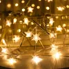 Strängar juldekorationer 2023 10/20/40 LED STAR LJUS STRING Fairy Lights Battery Operated Garland Powered Year's Decorled Stringled